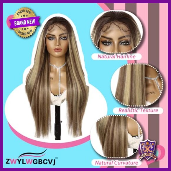 30 Inch Synthetic Lace Front Wig Glueless Heat Resistant for Daily Use main image 5